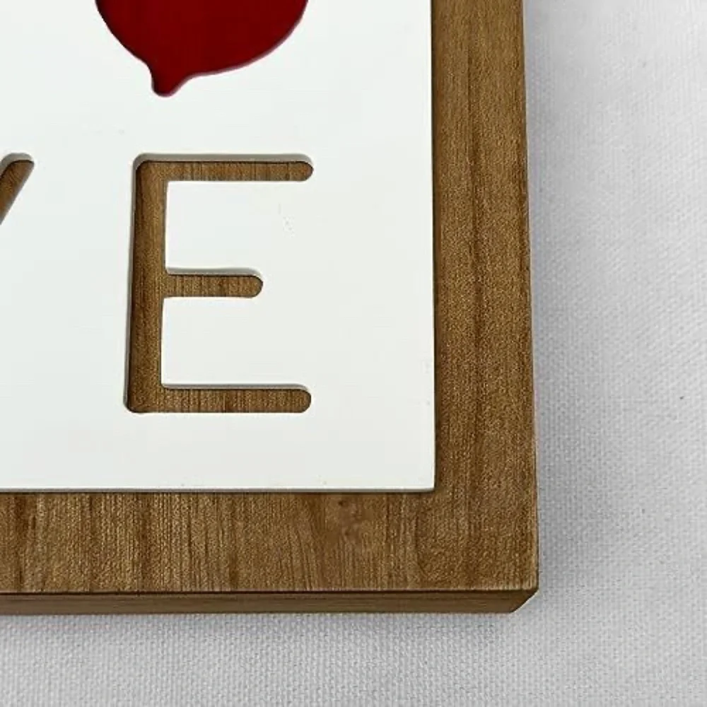 New Room &Retreat Sign Wood Block Love Box Home Décor Red Wine 2 Dimensional NWT